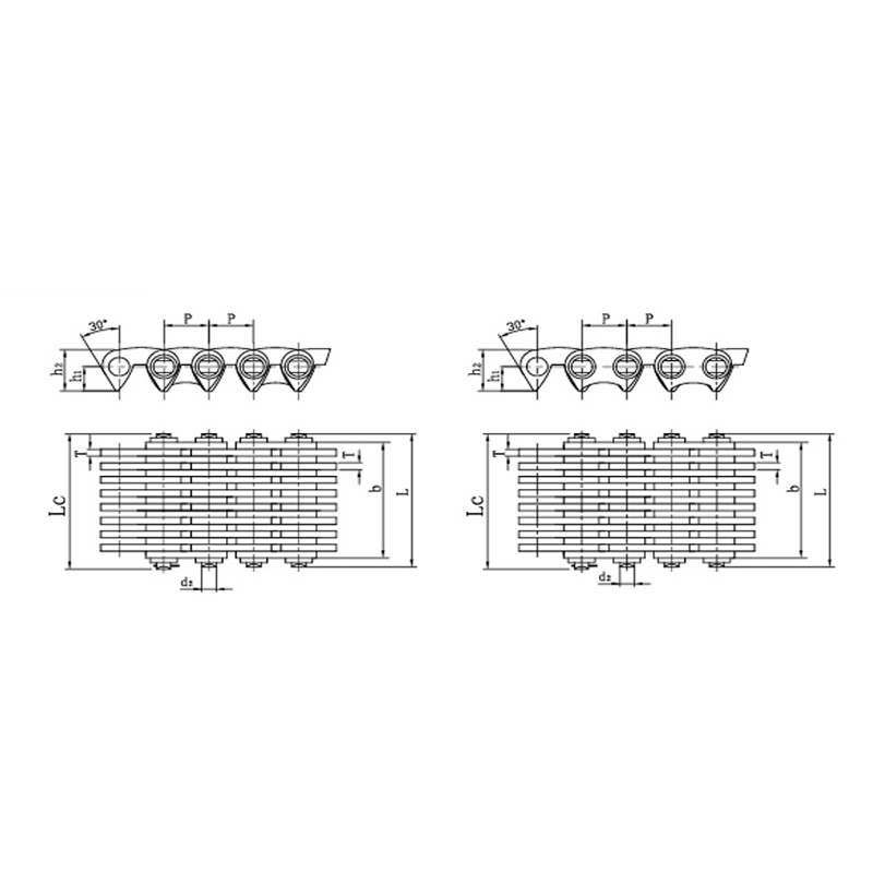 Фланговые контактные бесшумные цепи