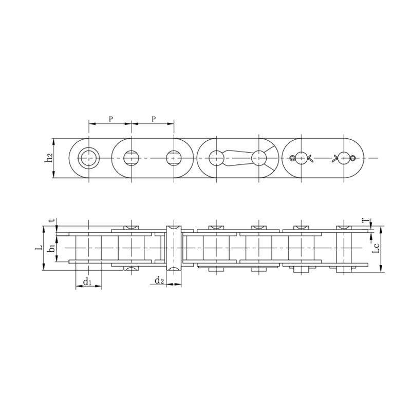 Роликовые цепи с прямой боковой пластиной (серия А)