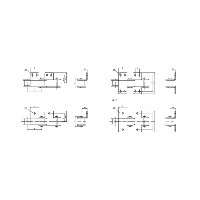 Крепления для двухшаговых конвейерных цепей