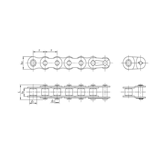 Прецизионные роликовые цепи с коротким шагом из нержавеющей стали