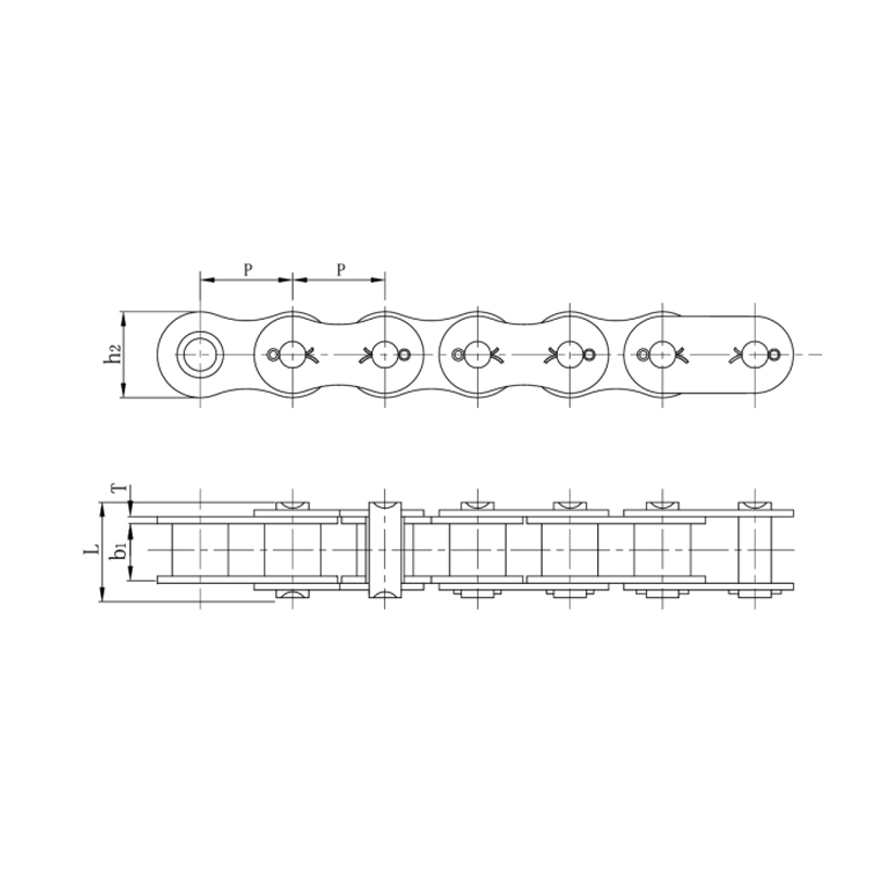 Прецизионные роликовые цепи с коротким шагом шплинтованного типа (серия A)