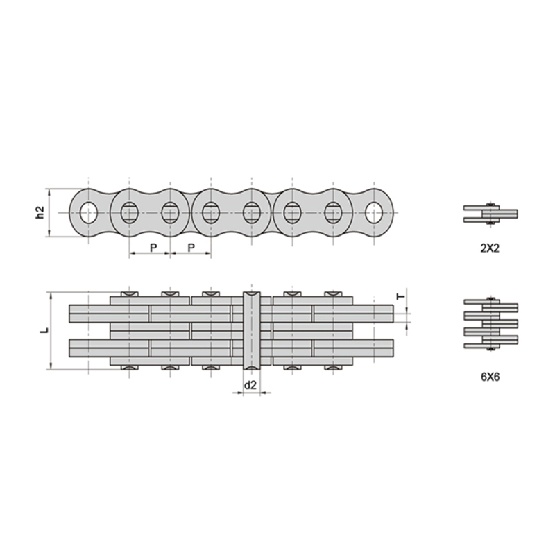 (Серия LL) Листовые цепи с высокой стабильностью, не требующие особого ухода
